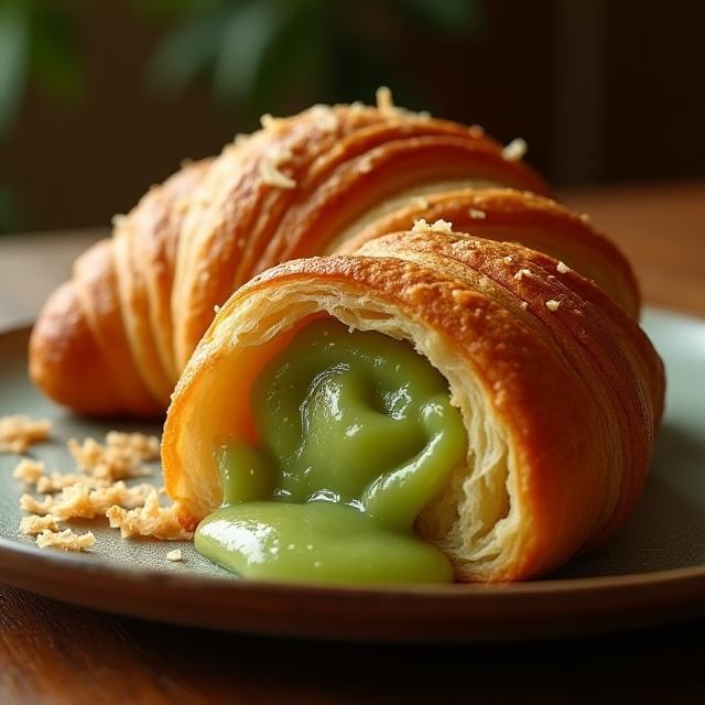An artisanal kaya-filled croissant